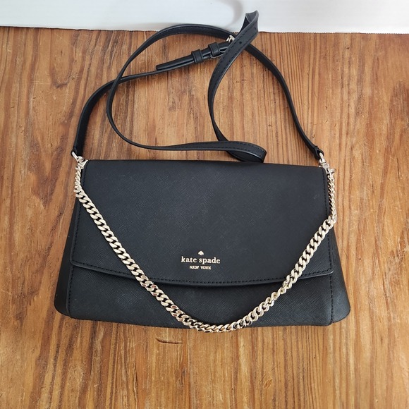 Kate Spade New York Laurel Way Greer Crossbody Shoulder Bag Black Convertible - Picture 1 of 15